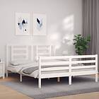 vidaXL Bed Frame med huvudgavel vit 160x200 cm massivt trä 3194712