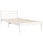 vidaXL Bed Frame med huvudgavel vit 90x200 cm massivt trä 3194817