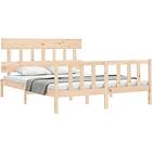 vidaXL Bed Frame med huvudgavel 160x200 cm massivt trä 3193346
