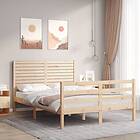 vidaXL Bed Frame med huvudgavel 120x200 cm massivt trä 3195021