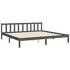 vidaXL Bed Frame med huvudgavel grå 180x200 cm massivt trä 3192248