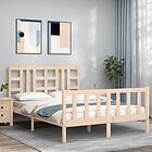 vidaXL Bed Frame med huvudgavel 140x190 cm massivt trä 3191951