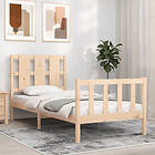 vidaXL Bed Frame med sänggavel 2FT6 Small enkel massivt trä 3192191