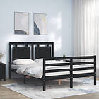 vidaXL Bed Frame med huvudgavel svart 120x200 cm massivt trä 3194050