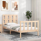 vidaXL Bed Frame med sänggavel 90x190 cm massivt trä 3192196