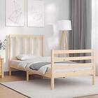 vidaXL Bed Frame med huvudgavel 90x200 cm massivt trä 3193841