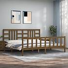 vidaXL Bed Frame med huvudgavel honungsbrun 200x200 cm massivt trä 3191994