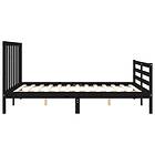 vidaXL Sängynrunko med huvudgavel svart 160x200 cm massiv furu 3193805
