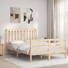 vidaXL Bed Frame med huvudgavel 140x200 cm massivt trä 3194246