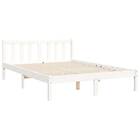 vidaXL Bed Frame med huvudgavel vit 120x200 cm massivt trä 3193397