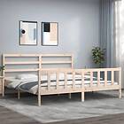 vidaXL Bed Frame med huvudgavel 200x200 cm massivt trä 3191926