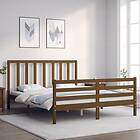 vidaXL Bed Frame med huvudgavel honungsbrun 160x200 cm massivt trä 3193804