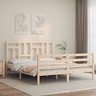 vidaXL Bed Frame med huvudgavel 160x200 cm massivt trä 3194971