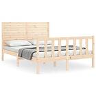 vidaXL Bed Frame med huvudgavel 120x200 cm massivt trä 3193201