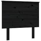 vidaXL Bed Frame med huvudgavel svart 100x200 cm massivt trä 3193395
