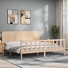 vidaXL Bed Frame med huvudgavel 200x200 cm massivt trä 3192641
