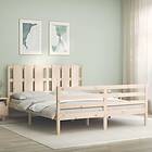 vidaXL Bed Frame med huvudgavel 160x200 cm massivt trä 3194126