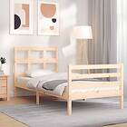 vidaXL Bed Frame med huvudgavel 90x200 cm massivt trä 3194816