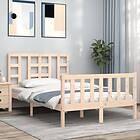 vidaXL Bed Frame med huvudgavel dubbelsäng massivt trä 3191941