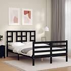 vidaXL Bed Frame med huvudgavel svart 120x200 cm massivt trä 3193920