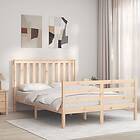 vidaXL Bed Frame med huvudgavel 120x200 cm massivt trä 3194241