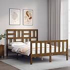 vidaXL Bed Frame med huvudgavel honungsbrun 120x200 cm massivt trä 3193074