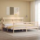 vidaXL Bed Frame med huvudgavel 200x200 cm massivt trä 3195111