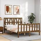 vidaXL Bed Frame med huvudgavel honungsbrun 120x200 cm massivt trä 3192489