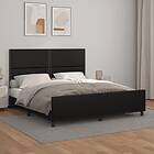 vidaXL Sängram med huvudgavel svart 180x200 cm konstläder 3125524