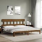 vidaXL Bed Frame med huvudgavel honungsbrun 200x200 cm massivt trä 3193619