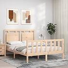 vidaXL Sängynrunko med huvudgavel 140x190 cm massivt trä 3192146