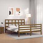 vidaXL Bed Frame med huvudgavel honungsbrun 160x200 cm massivt trä 3194844