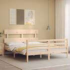 vidaXL Bed Frame med huvudgavel 160x200 cm massivt trä 3195101