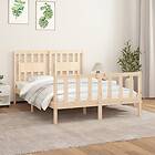 vidaXL Bed Frame med huvudgavel massiv furu 120x200 cm 3188161