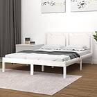 vidaXL Bed Frame vit massivt trä 135x190 cm liten dubbelsäng 3105511