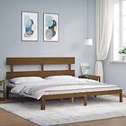 vidaXL Bed Frame med huvudgavel honungsbrun 200x200 cm massivt trä 3193554