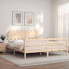 vidaXL Bed Frame med huvudgavel massivt trä 3195301