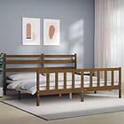 vidaXL Bed Frame med huvudgavel honungsbrun 200x200 cm massivt trä 3192059