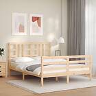 vidaXL Bed Frame med huvudgavel 160x200 cm massivt trä 3193931