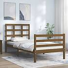 vidaXL Bed Frame med huvudgavel honungsbrun 90x200 cm massiv trä 3193974