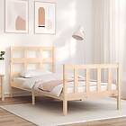 vidaXL Bed Frame med huvudgavel 90x200 cm massivt trä 3192996