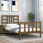 vidaXL Sängynrunko med sänggavel honungsbrun 90x190 cm massivt trä 3191939