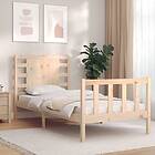 vidaXL Sängynrunko med sänggavel 2FT6 Small enkel massivt trä 3192776