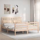 vidaXL Bed Frame med huvudgavel 5FT King Size massivt trä 3194316