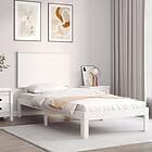 vidaXL Bed Frame med huvudgavel vit 90x200 cm massivt trä 3193647