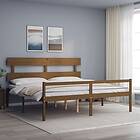 vidaXL Bed Frame med huvudgavel honungsbrun 200x200 cm massivt trä 3195374