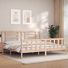 vidaXL Bed Frame med huvudgavel massivt trä 3192896