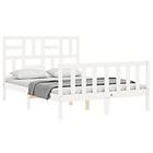 vidaXL Bed Frame med huvudgavel vit 120x200 cm massivt trä 3193072