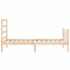 vidaXL cadre de lit med sänggavel 90x190 cm massivt trä 3191871