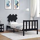 vidaXL Bed Frame med sänggavel svart 2FT6 Small enkel massivt trä 3193430